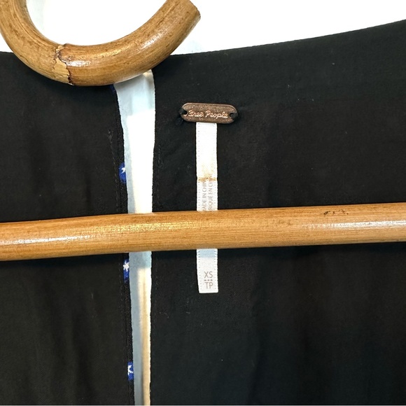 Free People | Two Faces Smocked Mini Dress in Black Combo Size XS - Picture 10 of 15